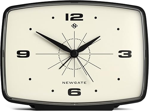 NEWGATE Brooklyn Retro - Reloj despertador rectangular - Accesorios de dormitorio - Accesorios de escritorio - Reloj despertador de noche - Reloj