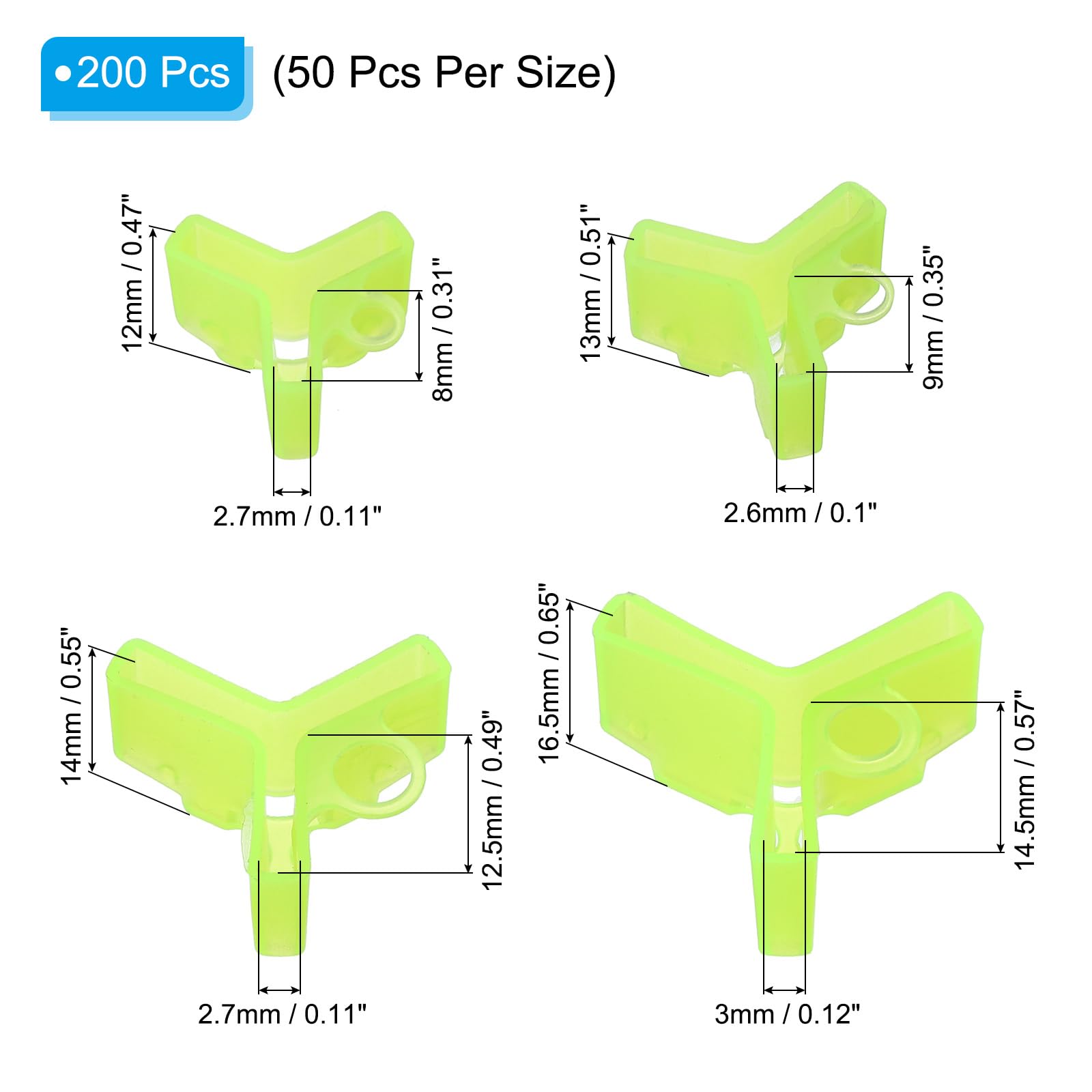 PATIKIL Fishing Hook Bonnets, 200 Pack Plastic Treble Hook Covers Hook Safety Caps Protectors Fit for Standard Size 1, 2, 3, 4, Yellow - Image 2