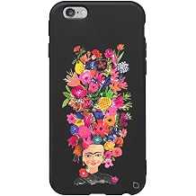 iPhone 6 6s ile Uyumlu,  i Kadifeli Renkli  i ek Desenli Silikon K l f, Siyah PatternCollections_04