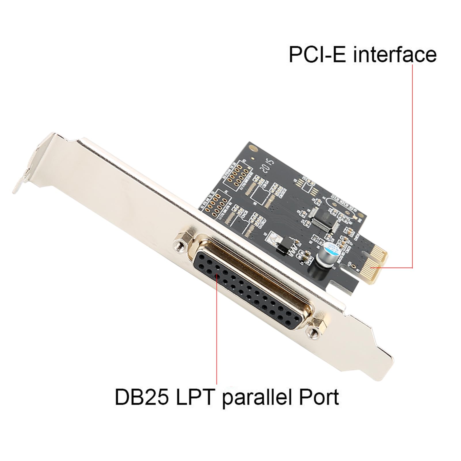 Akozon PCIE vers Parallèle, Port LPT Carte Parallèle PCI E Périphériques d'impression Adaptateur D'imprimante DB25