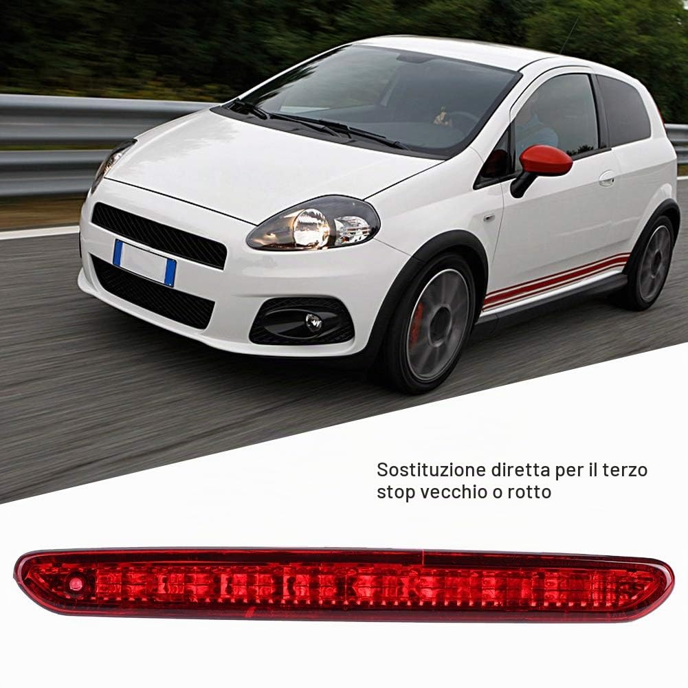 Terza luce freno-Terza Luce di Stop, Terza Luce di Stop in ABS 51722247 Adatta per Fiat Punto Grande Abarth 2012-2019
