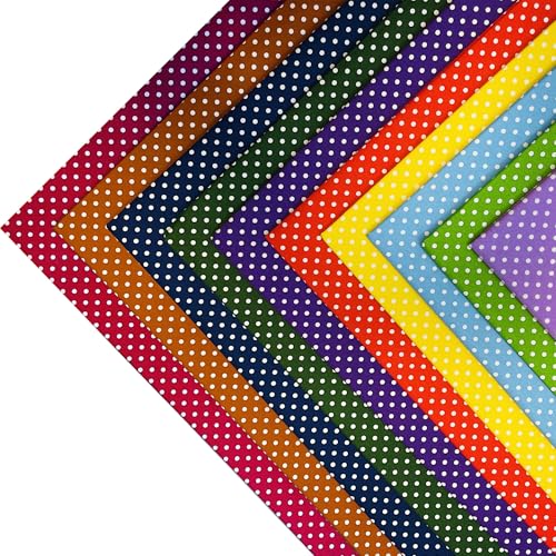 Image of 4 inchx4 inch 200pcs Cotton Fabric Squares for Sewing Quilting Supplies-Polka Dot | Good quality wonderful colors beautiful patterns soft and sturdy 100% cotton fabric squares perfect for quilting projects