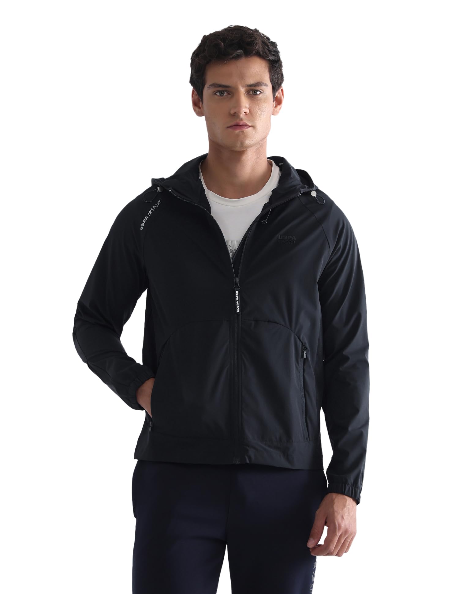 u.s. polo assn. Uspa active sports men's solid hooded active jacket-picture-30