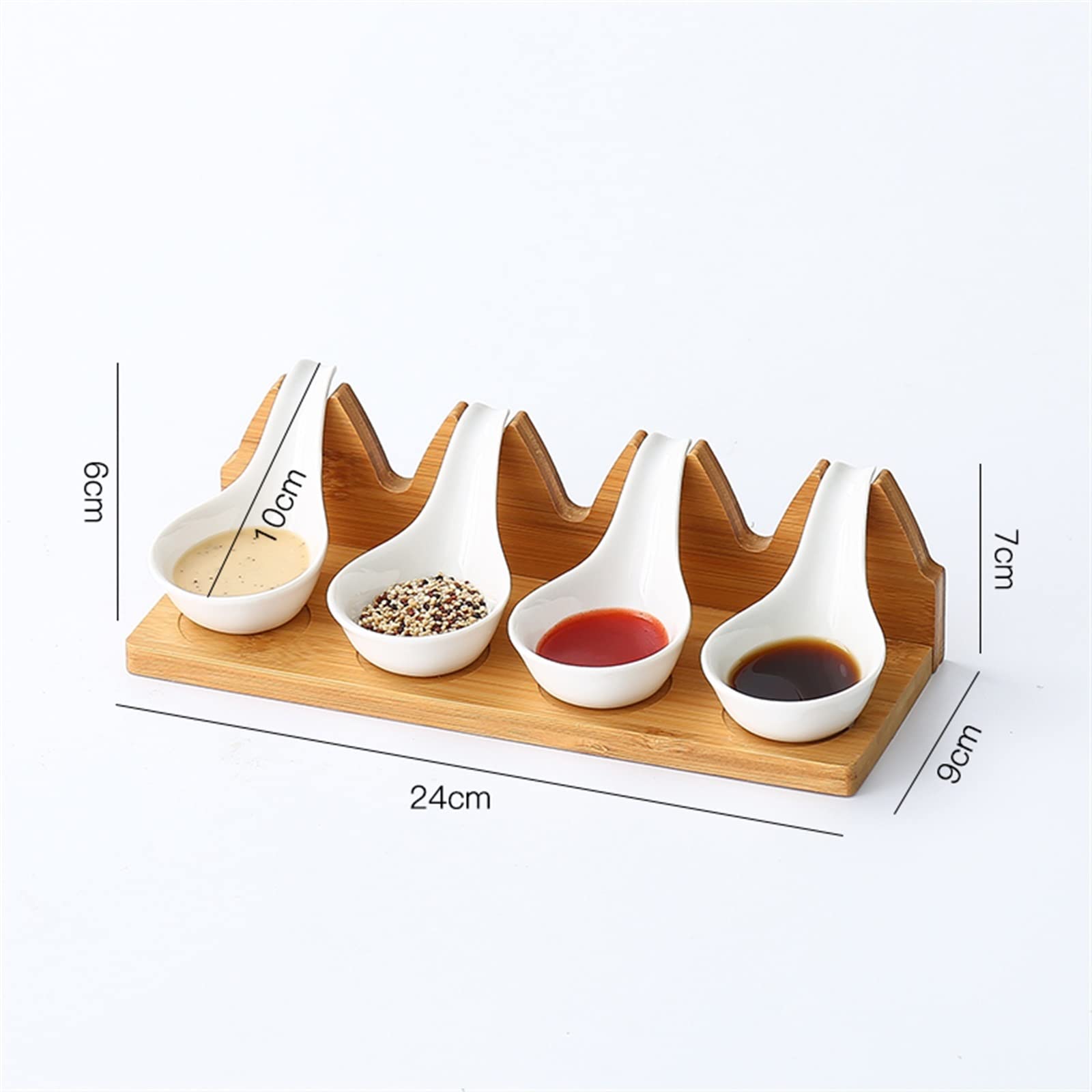 Ciotoline da Snack Ciotole in ceramica Ciotole for salse con vassoio da portata | Ciotole/piatti for salsa di immersione adatti for salse, cereali, insalate, dessert Set di 5 Piatti Snack Ceramica