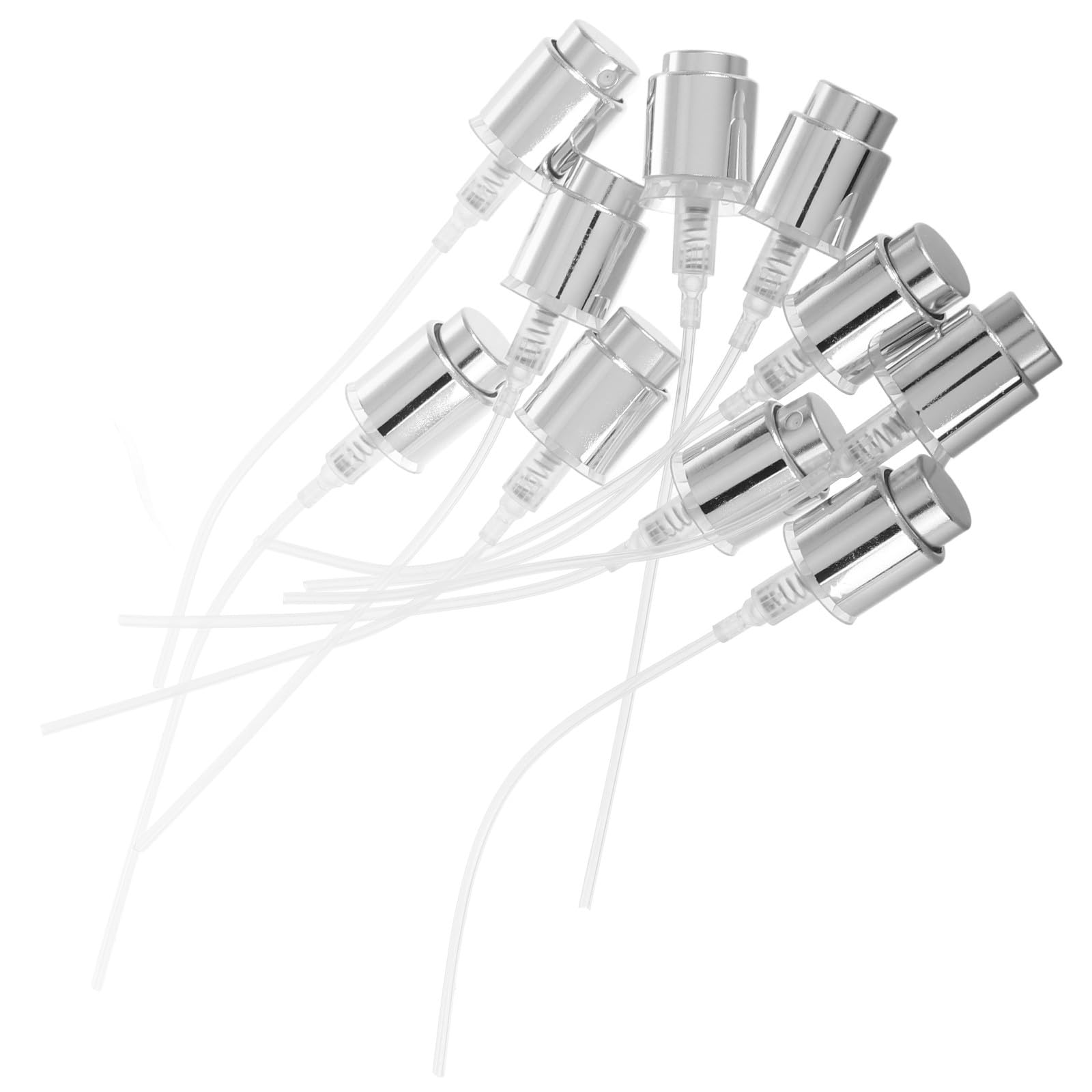 VILLCASE Perfume Bottle Spray Pump Head, Silver Plastic Clip-on Mist Nozzle