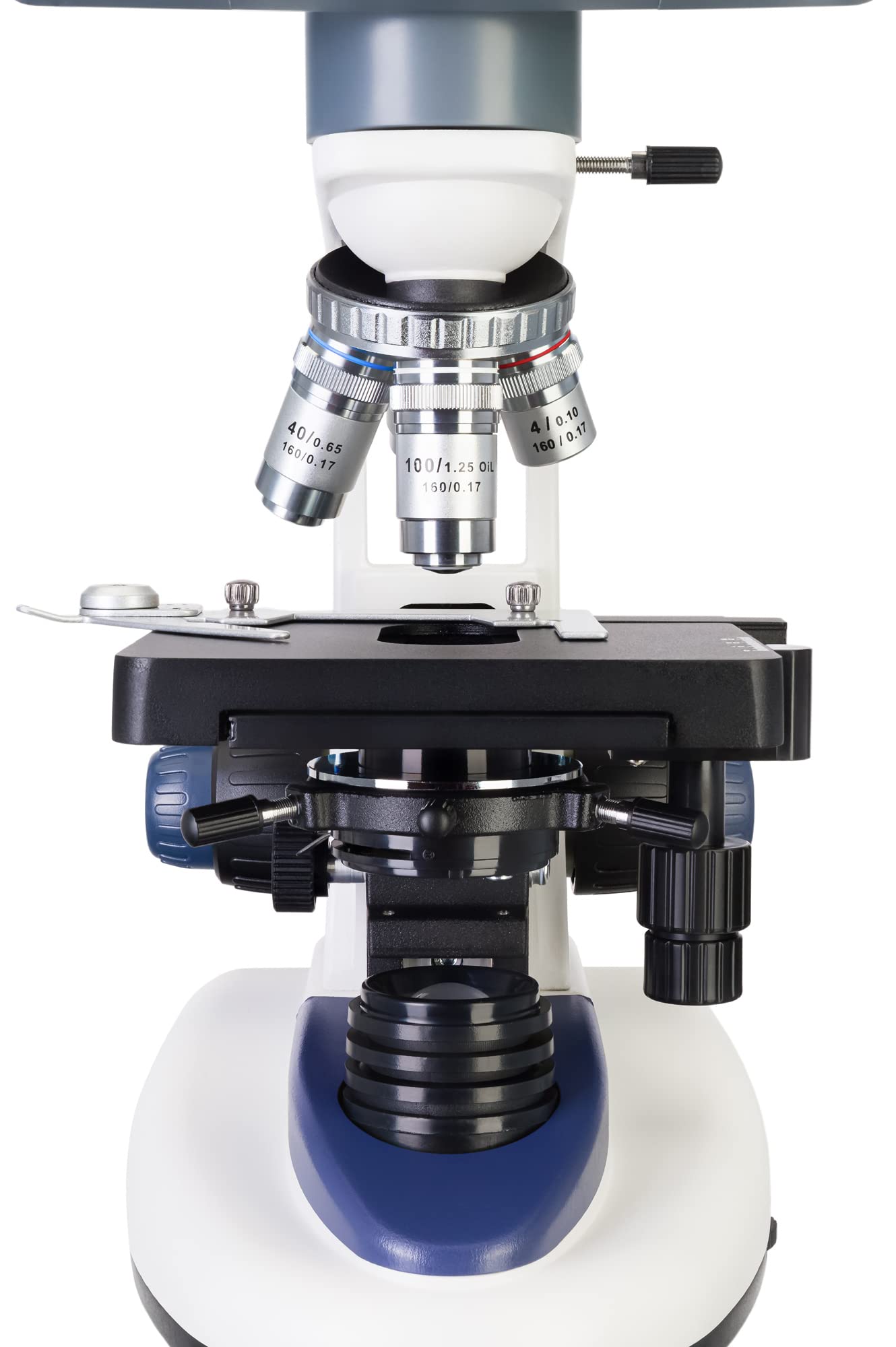 Levenhuk D95L LCD Biologiczny Mikroskop Laboratoryjny z Powiększeniem 40–2000 Razy, Regulowanym Oświetleniem LED i 7-Calowym Ekranem Cyfrowym