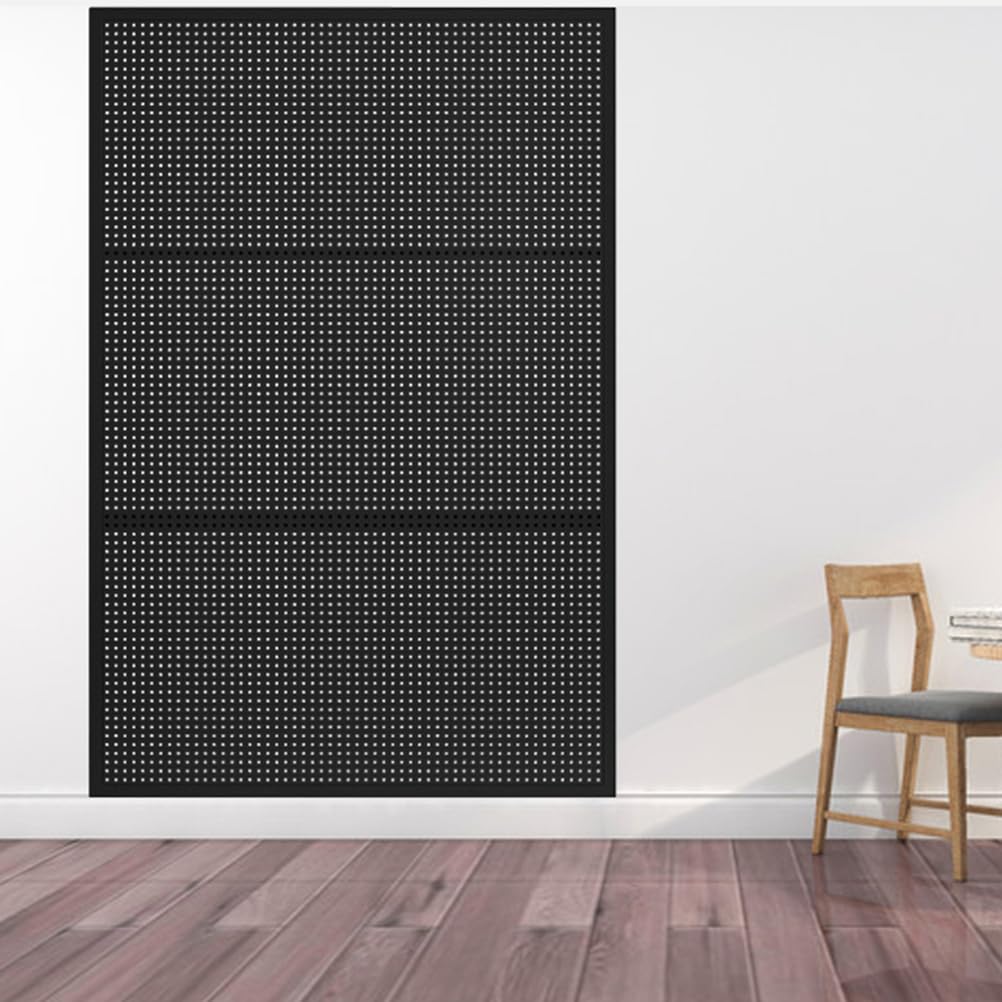 Estante de exhibición de tablero perforado, paneles organizadores de metal con ganchos, gran solución de almacenamiento de montaje en pared para taller y almacén, 80 x 120 cm