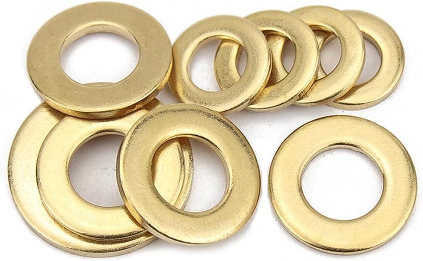 Flache Unterlegscheiben, Metallscheiben, massives Messing, Kupfer, flache Unterlegscheibe, M2, M2,5, M3, M4, M5, M6, M8, M12, einfaches Dichtungspad, verdickte Messingscheibe, 50 Stück(M12x24x1.5mm)