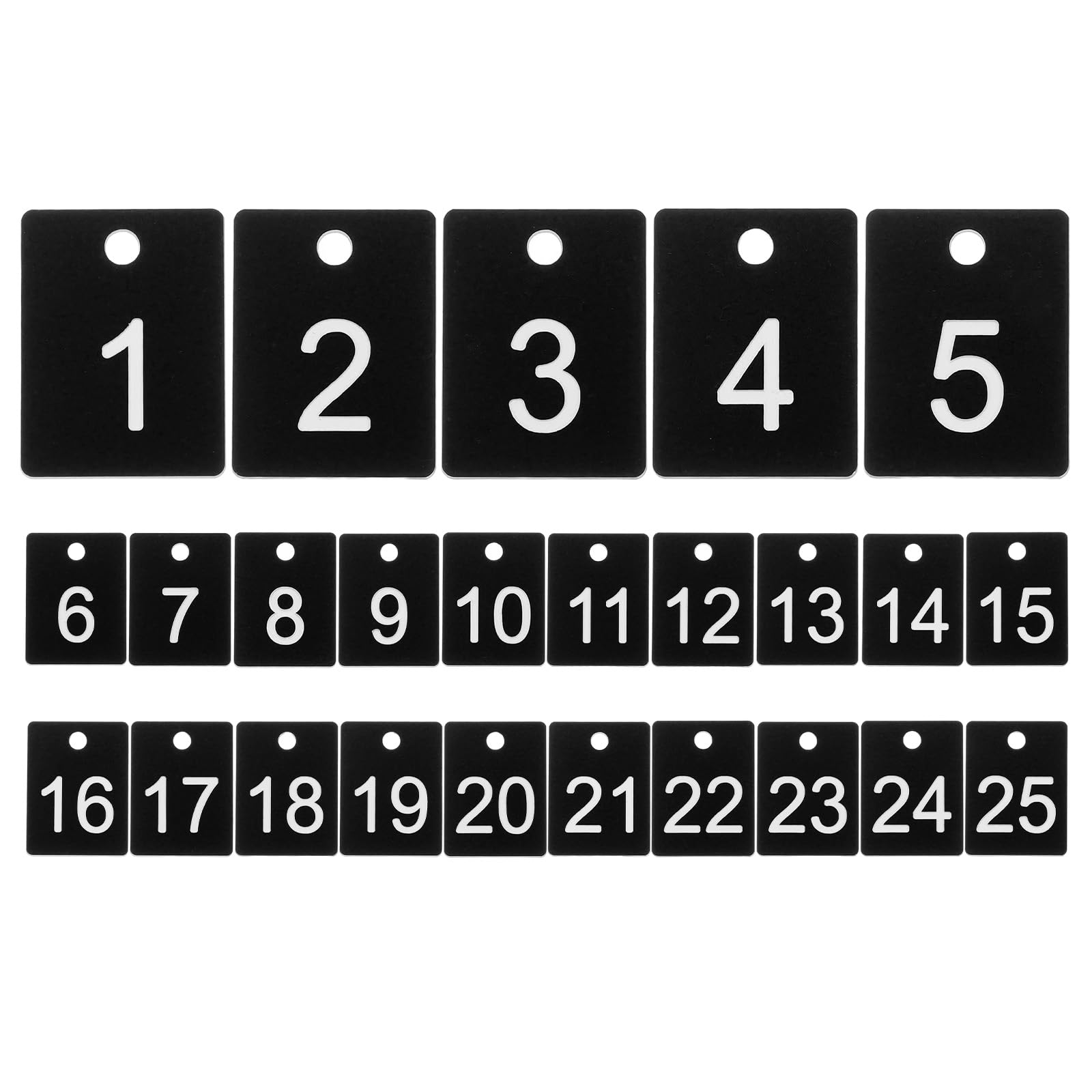PATIKIL 25PCS Rectangle Number Tags 1-25