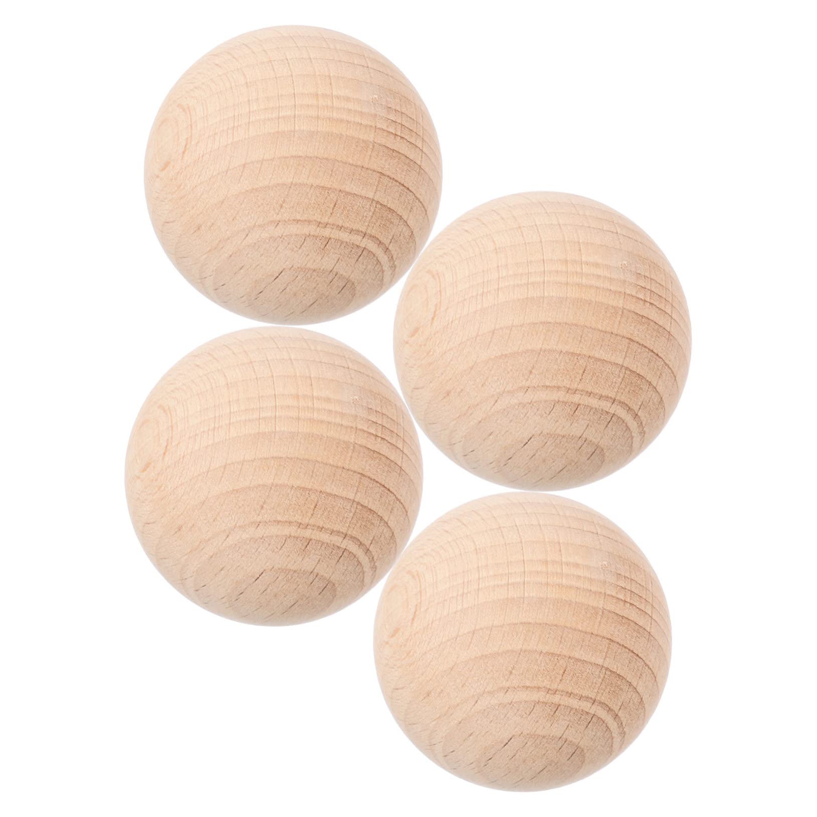 Hemoton 4Pcs Wooden Bocce Ball Portable Outdoor Bocce Balls for Adults Natural Wood Bocce Game Kit for Garden and Leisure Activities Develops Social Skills