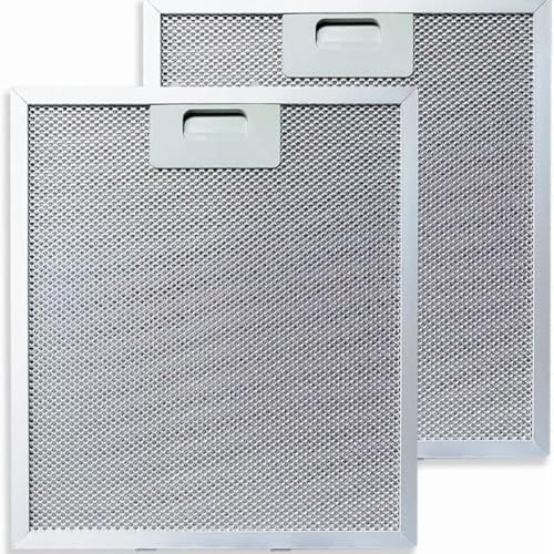 2 filtros de campana extractora – Malla de grasa de aluminio de 5 capas de 305 x 267 mm, ajuste universal para campanas extractoras