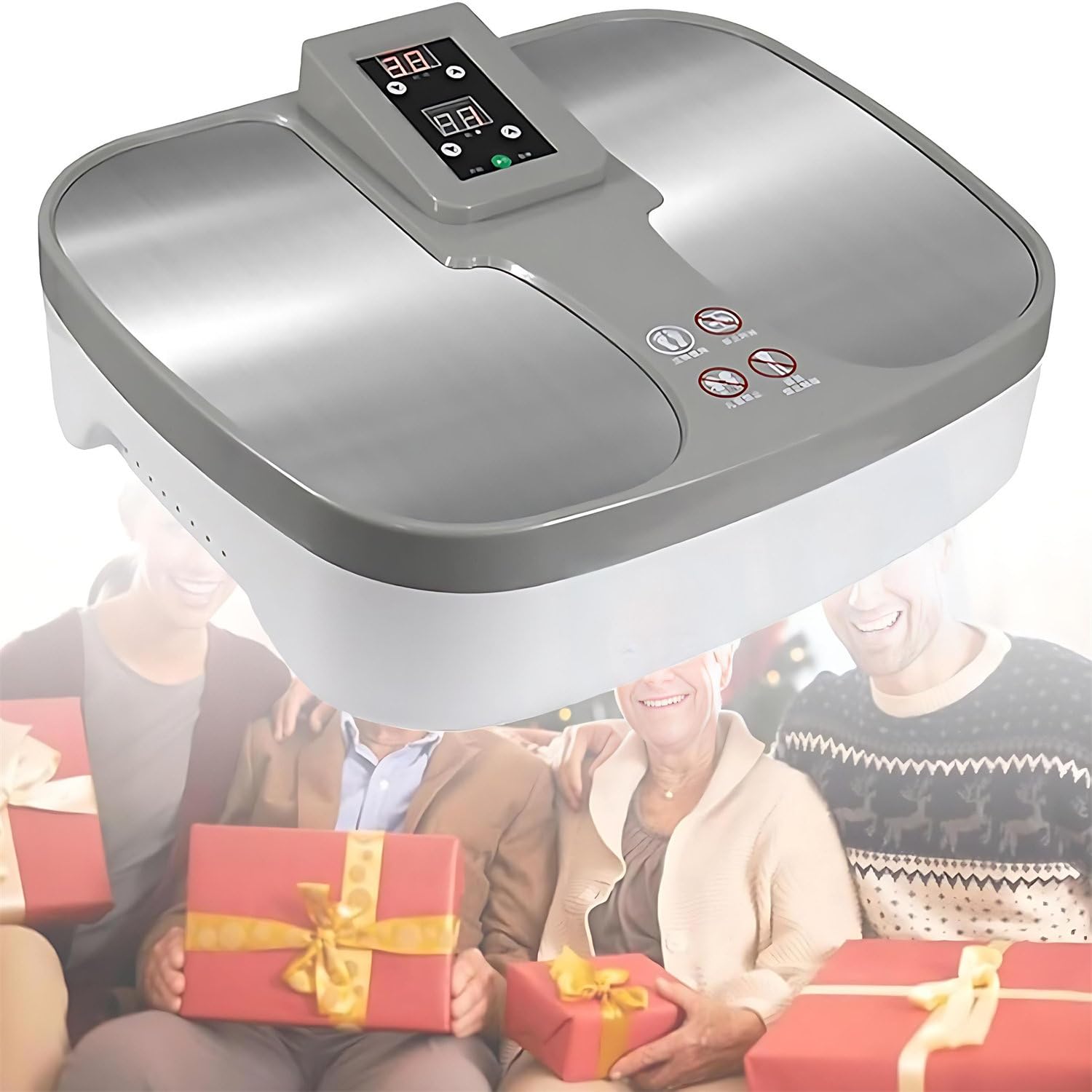 Masajeador eléctrico de pies con calor, amasado Shiatsu para alivio calmante, diseño portátil para uso doméstico