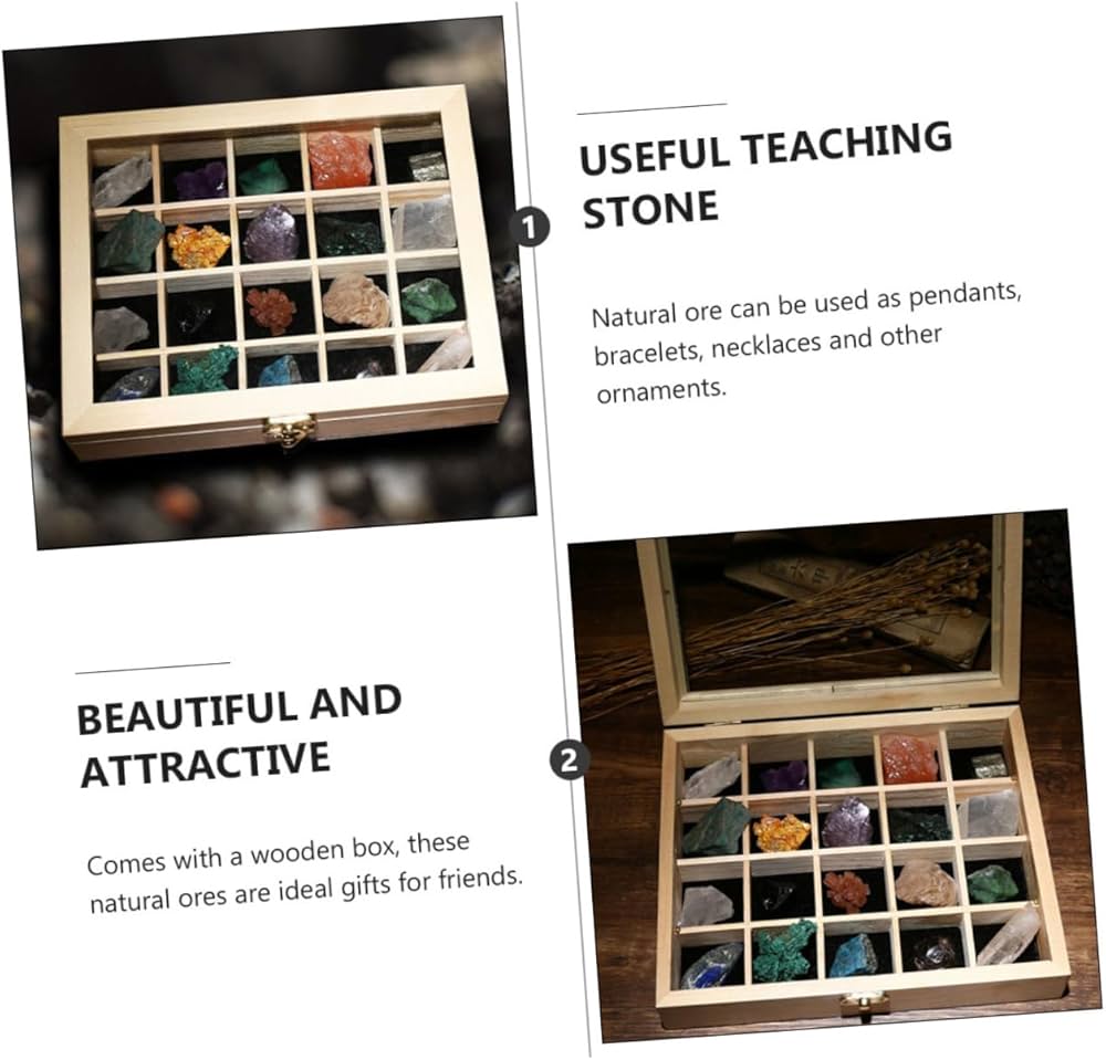 Amazon.co.jp: GARVALON 教育用鉱物標本セット 20個 天然鉱石 石