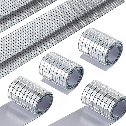 PP OPOUNT 3776 azulejos de mosaico autoadhesivos, espejos de vidrio, azulejos de mosaico de espejo, calcomanías de mosaico para decoración de