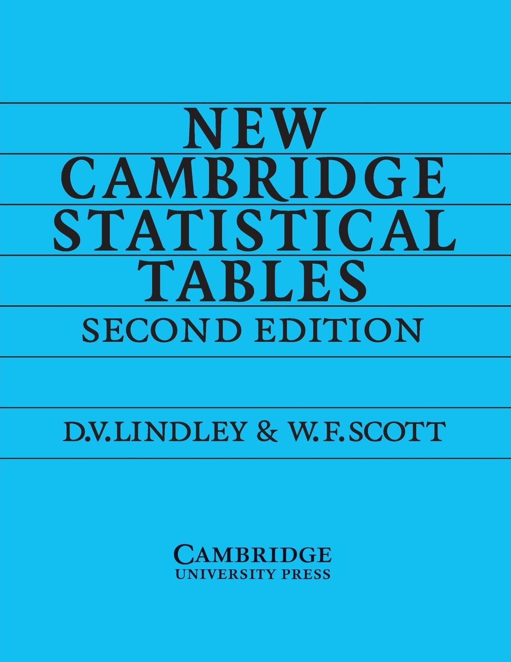 Cambridge University Press New Statistical Tables