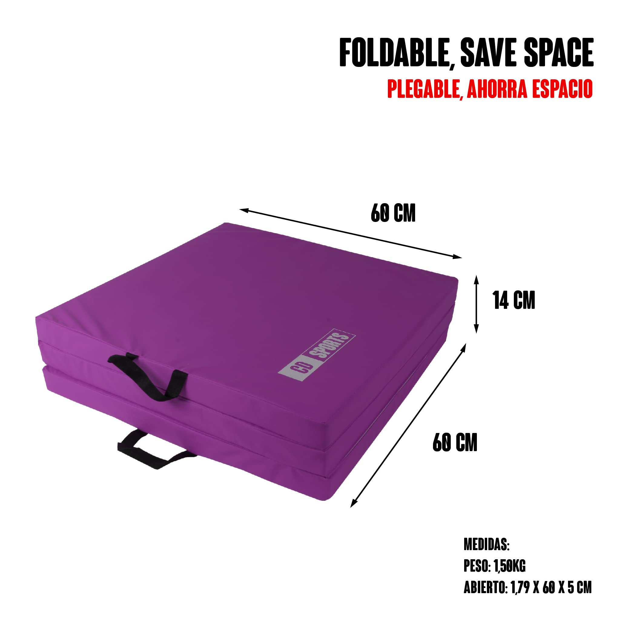 CalmaDragon 85620 - Alfombrilla de protección impermeable de espuma de poliuretano en 3 paneles plegables, grosor 5 cm