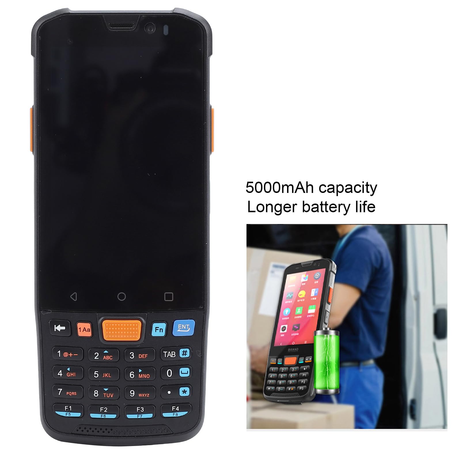 Ręczny Skaner Kodów Kreskowych PDA z 4-calowym Ekranem Dotykowym IPS, baterią 5000 MAh, Dwuzakresowym WiFi, 4 GB RAM, 64 GB ROM, Aparatem 13 MP, NFC, Bluetooth 5.0, Android 11