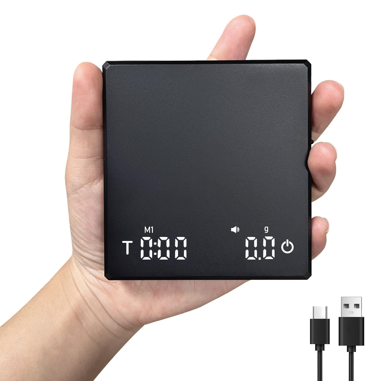 Báscula de café espresso con temporizador/tara, 2 kg/0,1 g, báscula de café portátil de precisión con temporizador automático para café espresso y verter sobre café, báscula digital de cocina