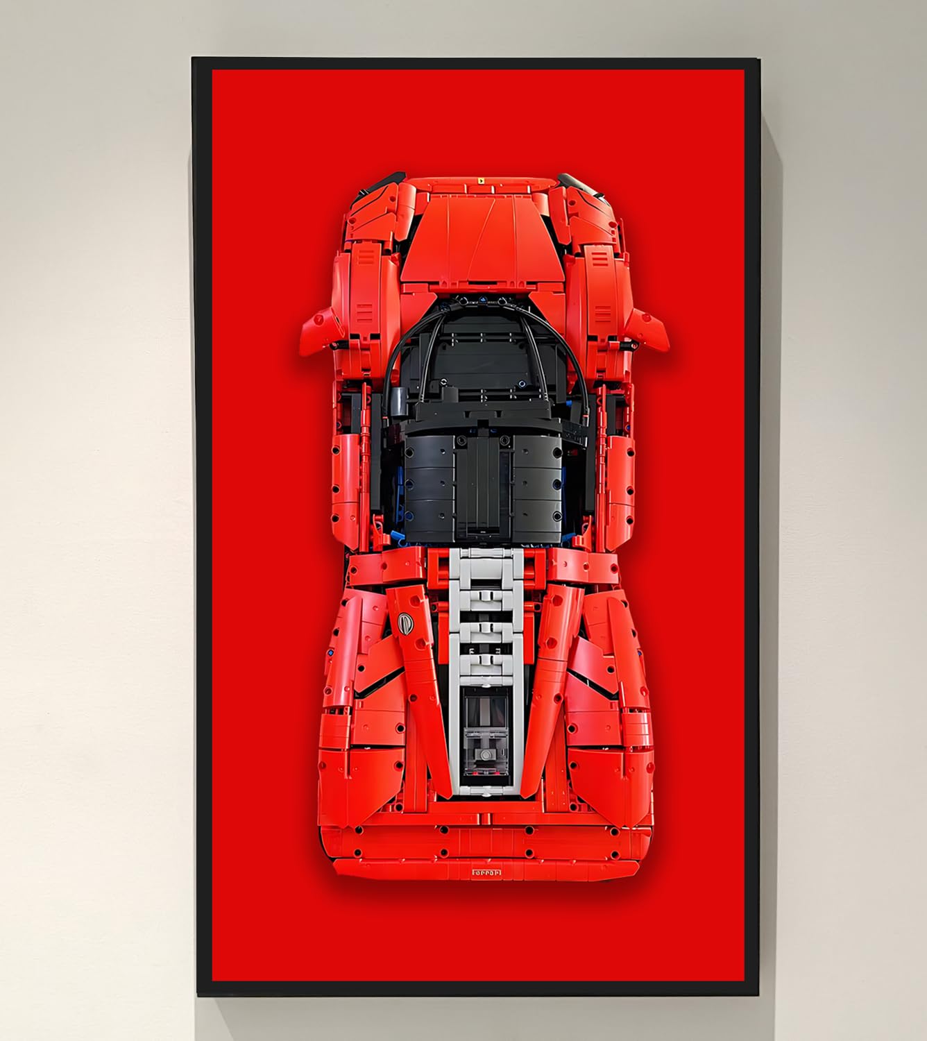 WETCEAOM Display Wallboard for Lego Technic Ferrari Daytona SP3 42143, Compatible with Ferrari Cars Display, Gift Ideas for Lego Car Wall Mount Frame Enthusiasts, 31.5 x 19.7 inches