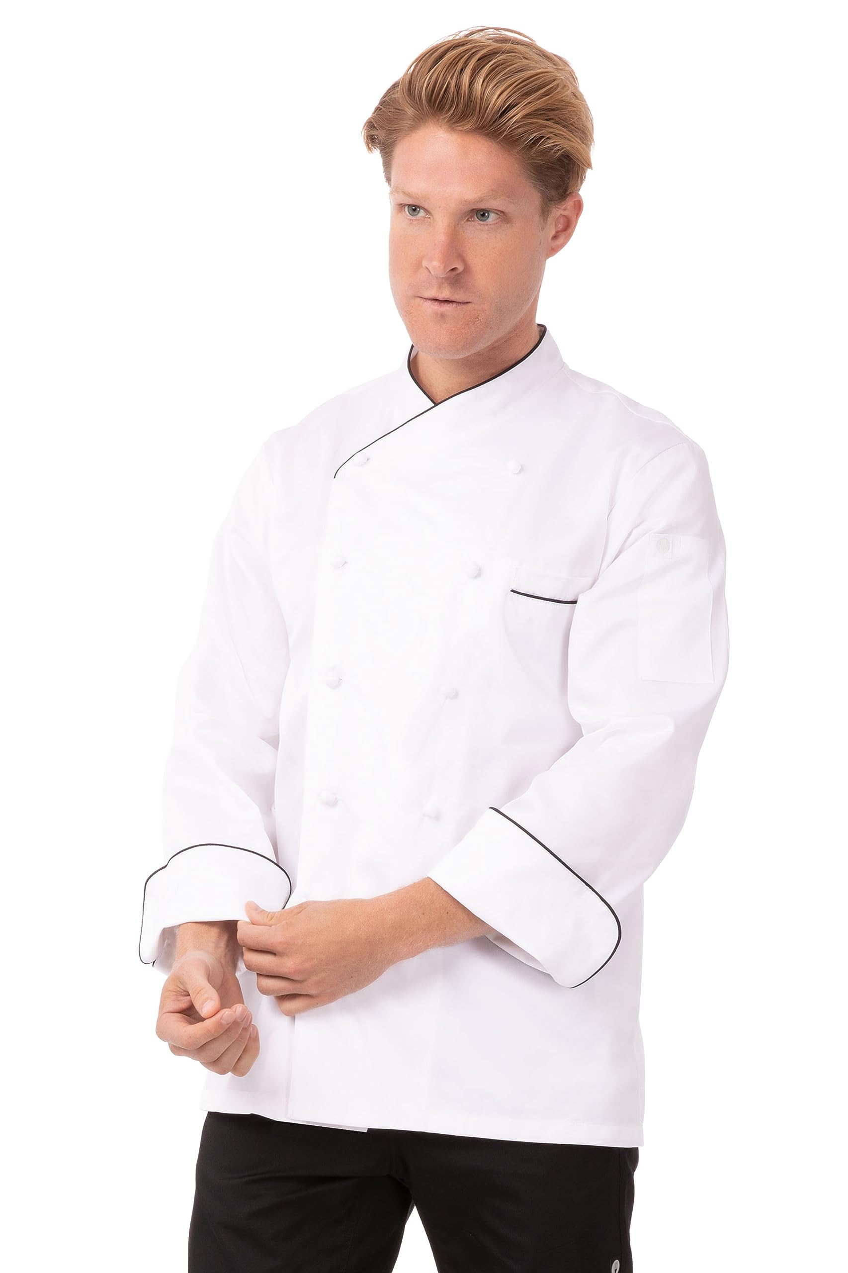 Chef Works Men's Monte Carlo Premium Cotton Chef Coat, White, 46