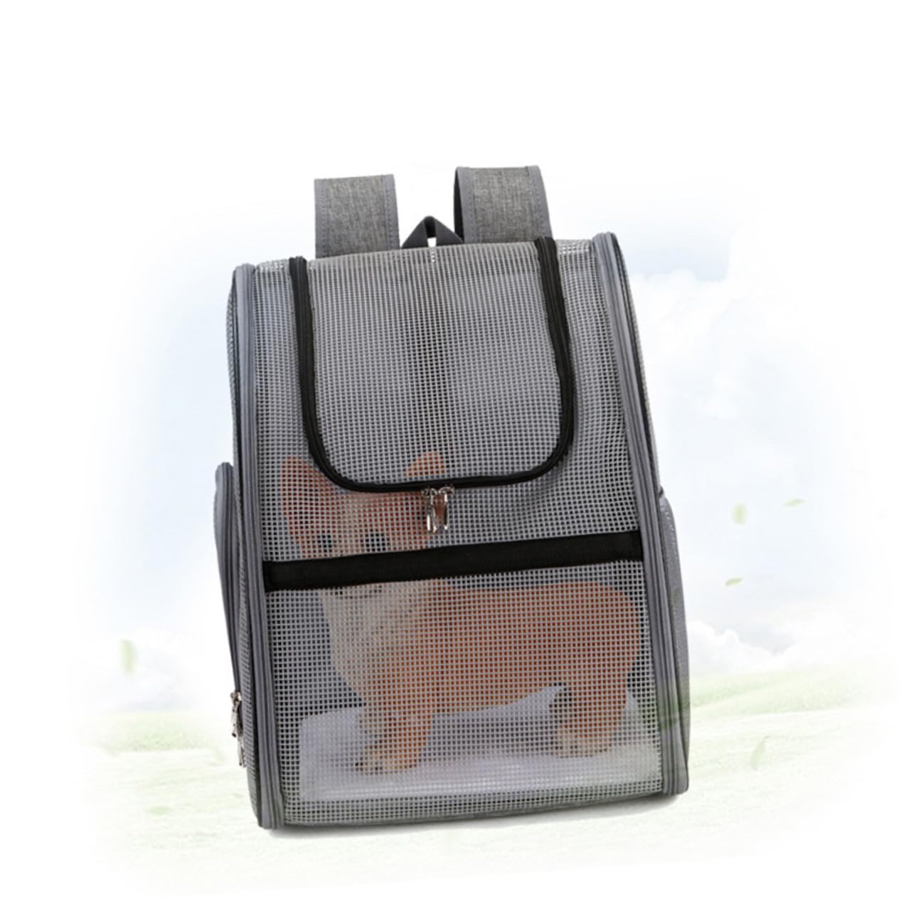 Mochila Portátil para Mascotas con Malla Transpirable Mochila para Gatos y Perros Pequeños Bolsa Resistente y Cómoda para Transporte Seguro y Ventilado