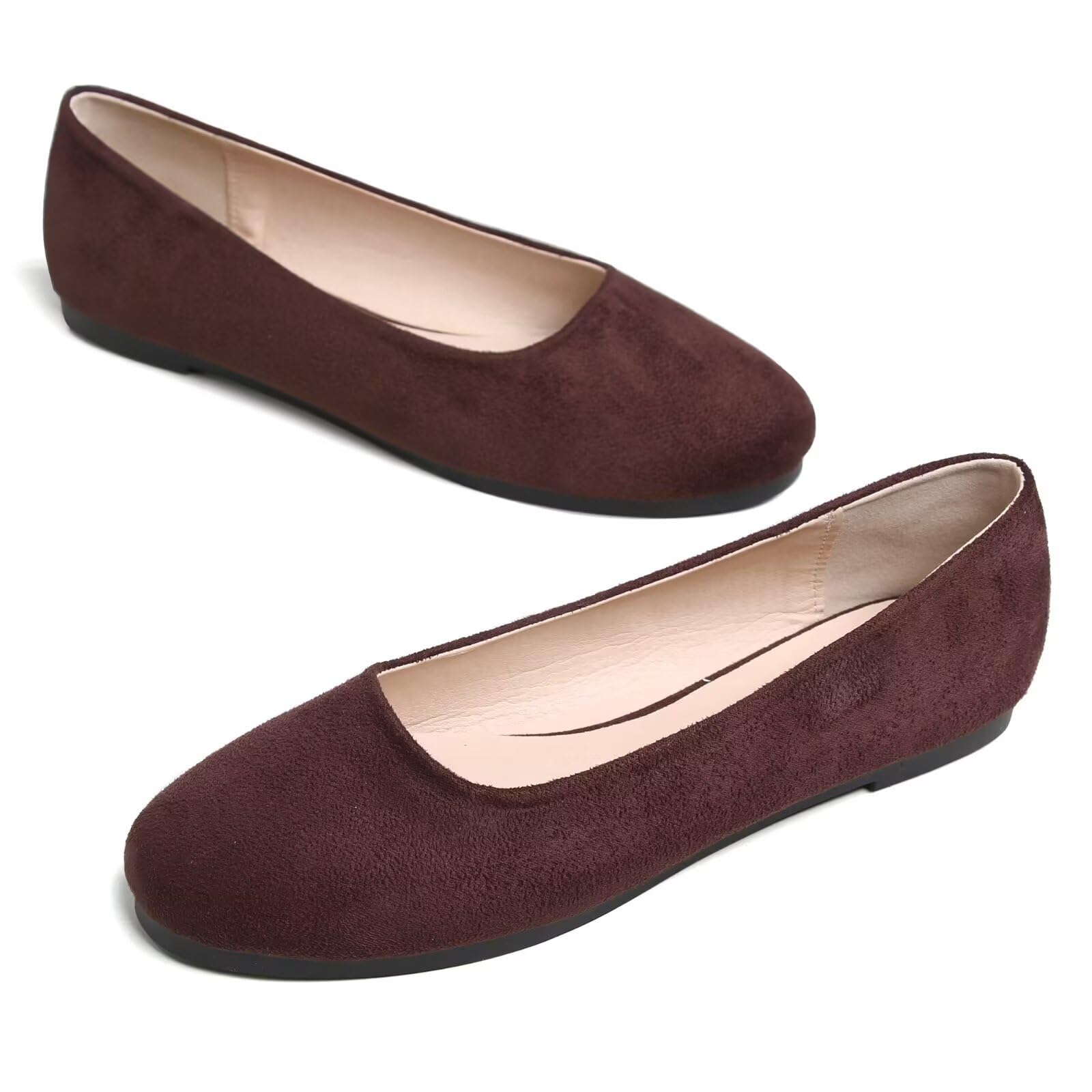 Hee grand Classic Women's Round Toe Ballet Flats Comfortable Slip-On Loafers for Casual Work
