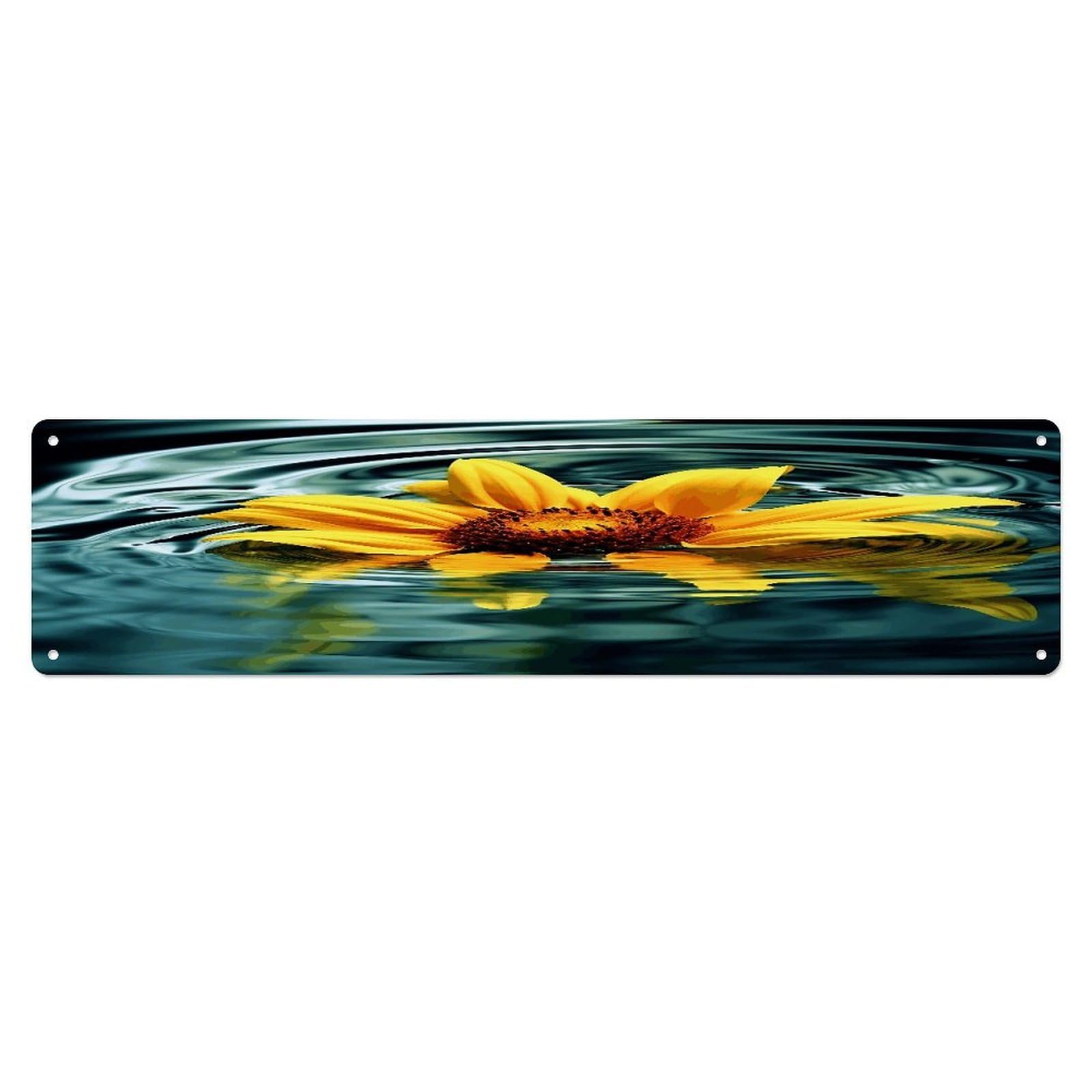 Adfgyerh Style Sunflower In Water Wall Decor Aluminum Waterproof. Plaque, Practical Gift,Sign 15.7X3.9 Inch Poster,For Home, Office, Business, Garage– Indoor/Outdoor