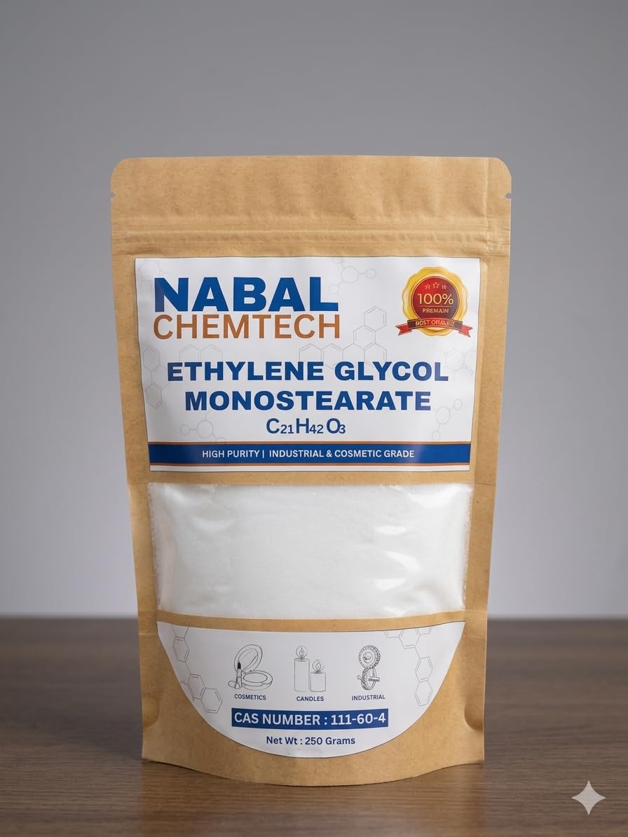 Nabal Chemtech Ethylene Glycol Monostearate (EGMS) 250g – High Purity Cosmetic & Candle Grade Pearlizer, Emulsifier & Opacifier | Pure EGMS Flakes for DIY Soaps, Lotions & Wax-image-8