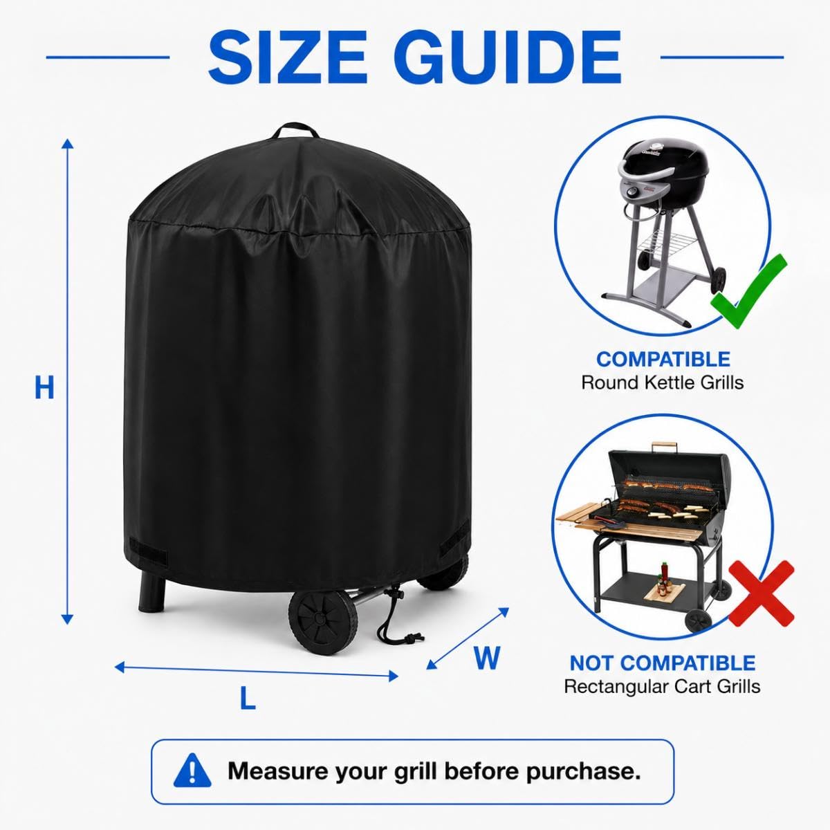 Copertura Barbecue Esterno per GRILIFE KY-PG 22.5in 57cm 2025 2026+ | Telo Copri Barbecue Copri Grill BBQ Copertura BBQ Impermeabile Rotondo Protettivo Anti Polvere Neve Pioggia Feci Uccelli Sole