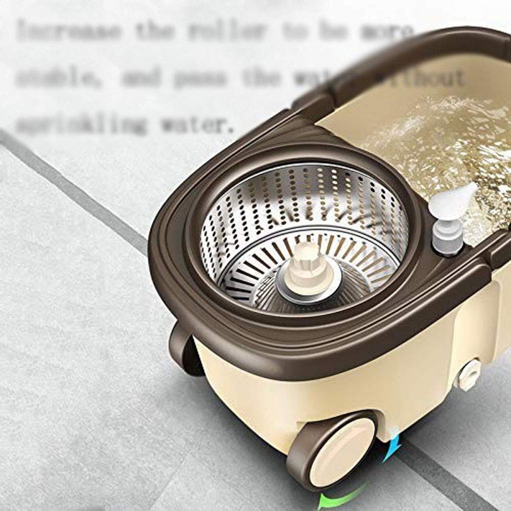 Mopa rotatoria， Juego de cubos for trapeador giratorio for limpieza de pisos de cocina en casa, uso en seco y húmedo en madera dura