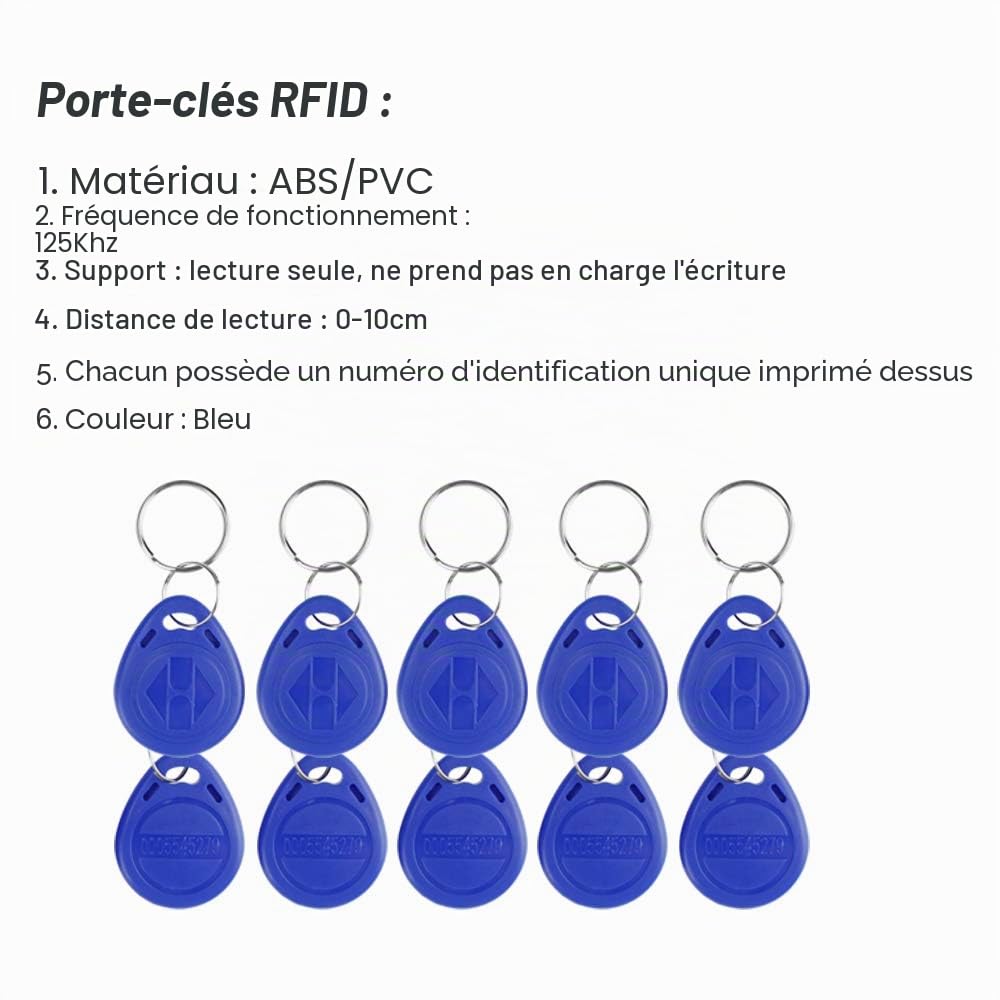 Carte EM-ID Étanche 125KHz Système d'Entrée de Contrôle d'Accès de Sécurité à 1 Porte Kit Complet Complet avec Serrure Magnétique Électrique de 60 kg (A1 Keypad)