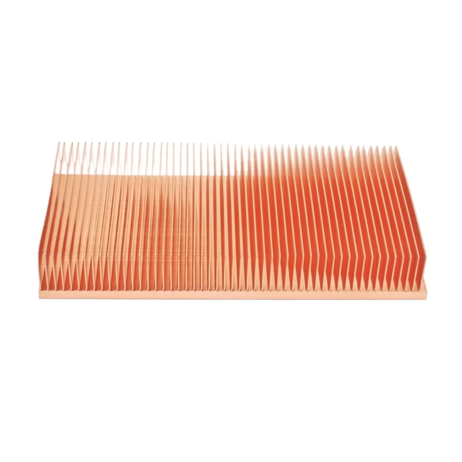 100x50x15 mm czysty radiator miedziany ze ściętymi żebrami do chłodzenia układów pamięci RAM, diod LED i kart graficznych.