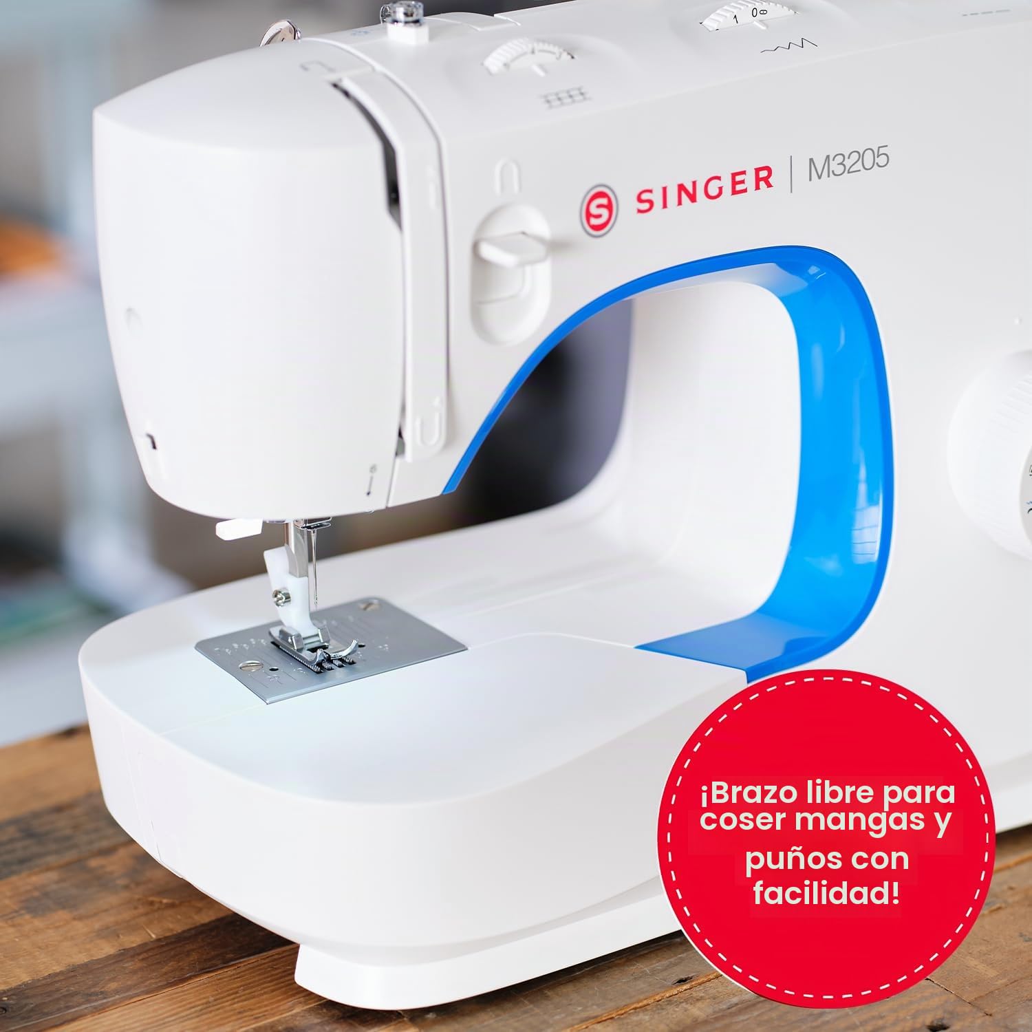 Singer M3205 - Máquina de coser, color blanco
