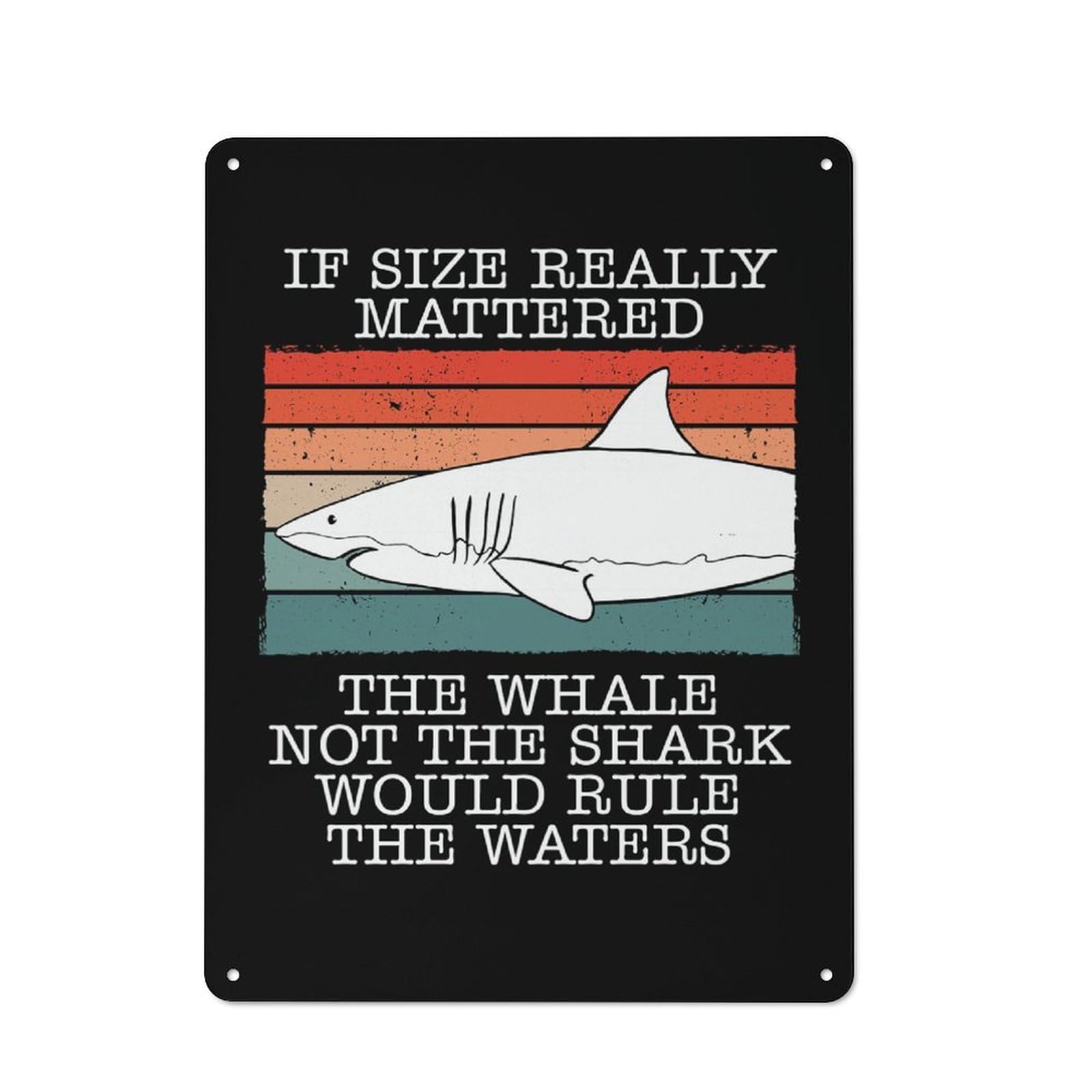 Junmoney The Whale Not The Shark Tin Wall Plaque 40X30cm With For Garage Or Workshop, For An Autumn Wall Display In Garage And Workshop