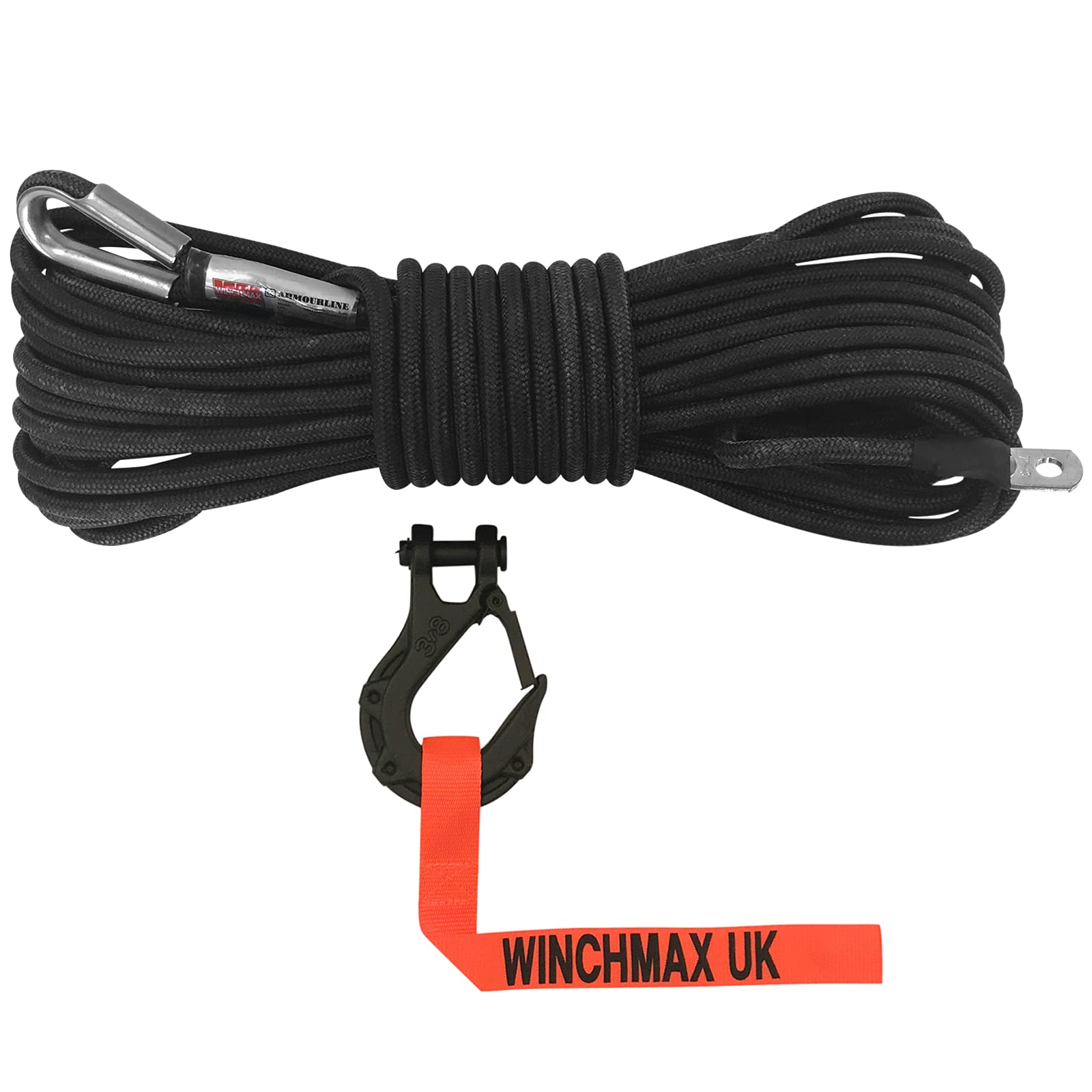 Winchmax Armourline Synthetic Rope 25M X 10mm With Tactical HookScrew Fix from B&Q
