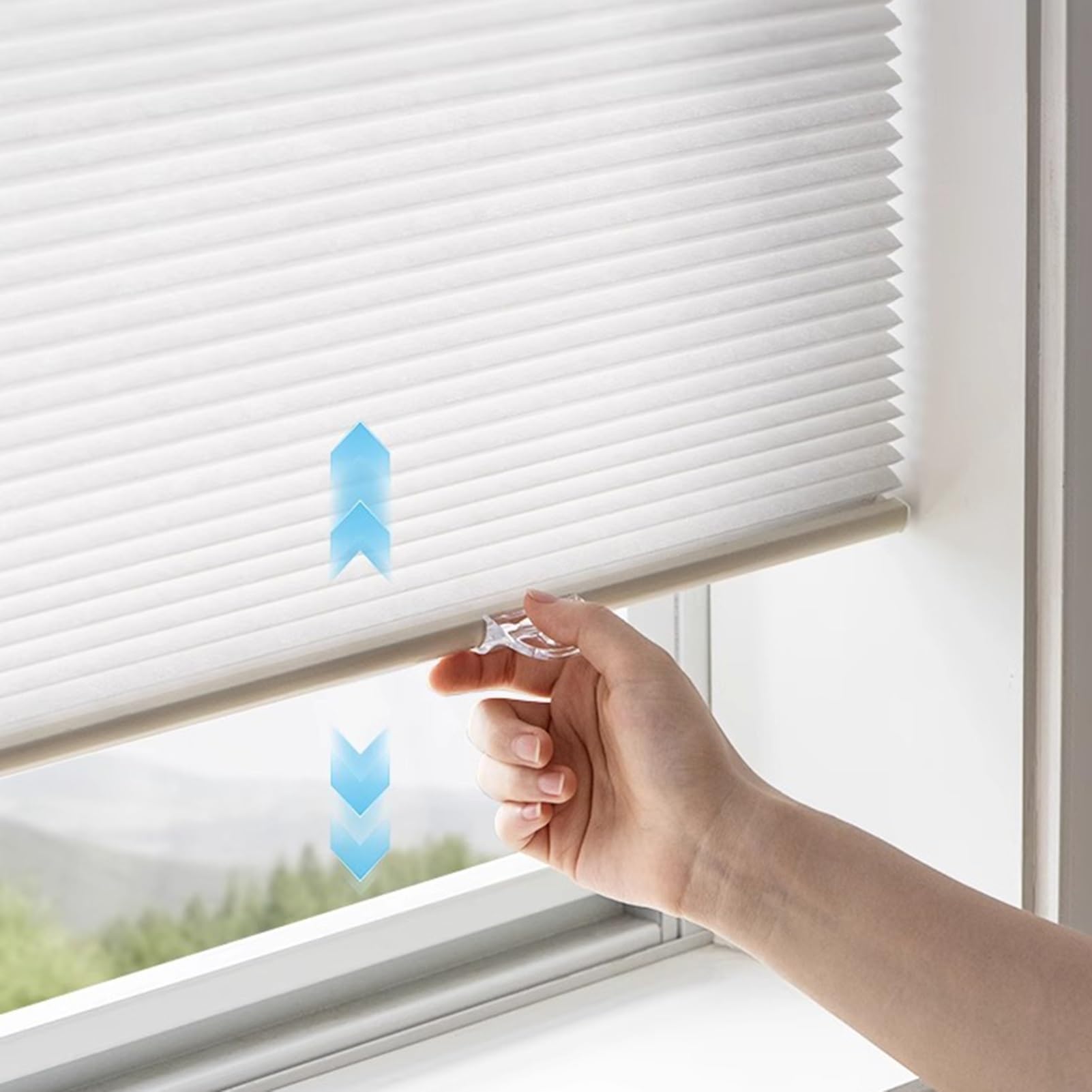 Wabenplissee Ohne Bohren Und Werkzeug für Innenfenster, Verdunklung Thermo Plissee Nach Maß Breite 50 60 70 80 90 100 110 120 130 140 150 160 cm, Doppelplissee Wasserdicht