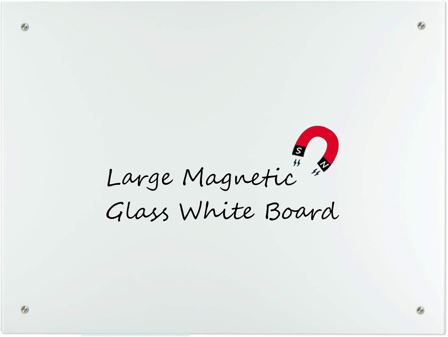 Large 48" x 36" Glass Dry Erase Board, Wall Mounted Glass White Board