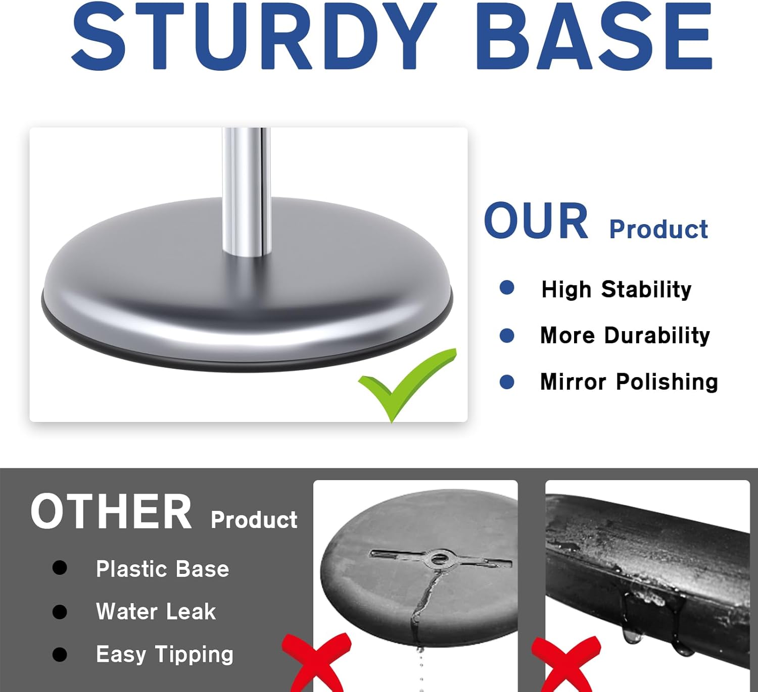 Sign Holder - 8.5x11 inch Sign Stand Holder Adjustable Display Stand Floor Standing Sign Holder, Signage Stand with Snap-Open Frame Display for Malls,Schools,Restaurants(Sliver) - Image 2