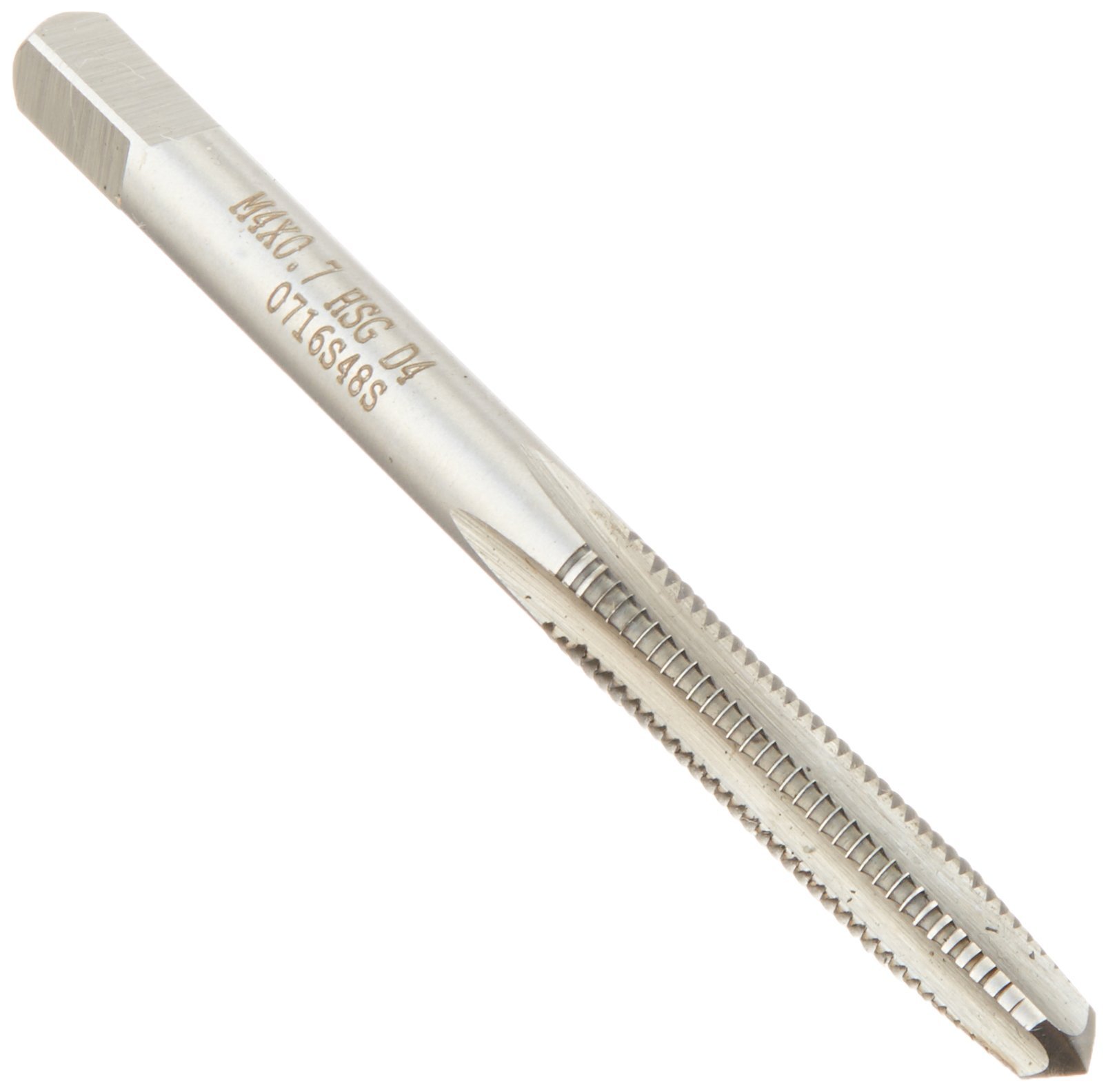 Kodiak Cutting Tools KCT210890 USA Made Taper Tap, D4 Limit, Metric 4 Flute, Ground Threads, High Speed Steel, M4 x 0.7 Size