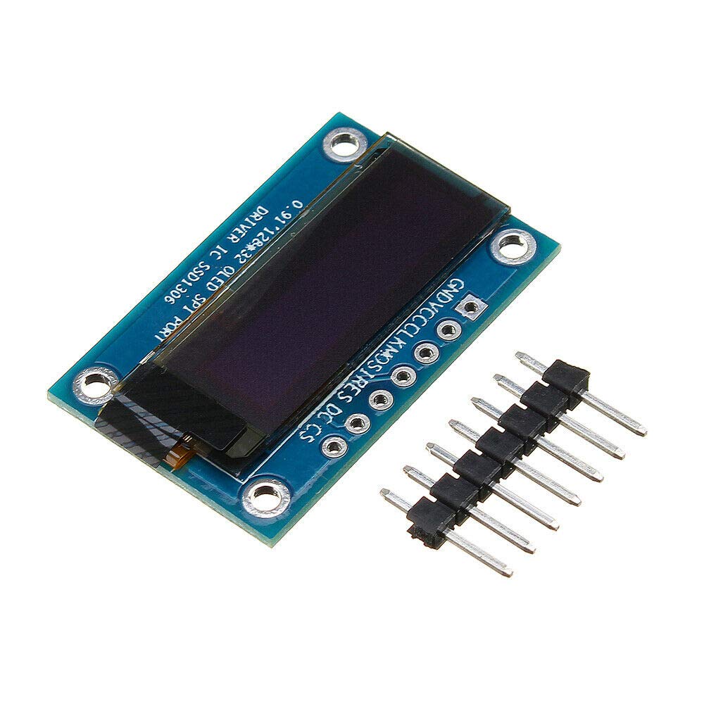 Electronic Components 0.91 Inch 128x32 SPI Port OLED LCD Display Screen Module SSD1306 Driver IC DC 3.