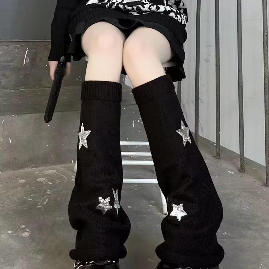 Yuoos Y2k Star Leg Warmers Arm Warmers Punk Gothic Gloves Harajuku Cute Leg Warmers for Women4