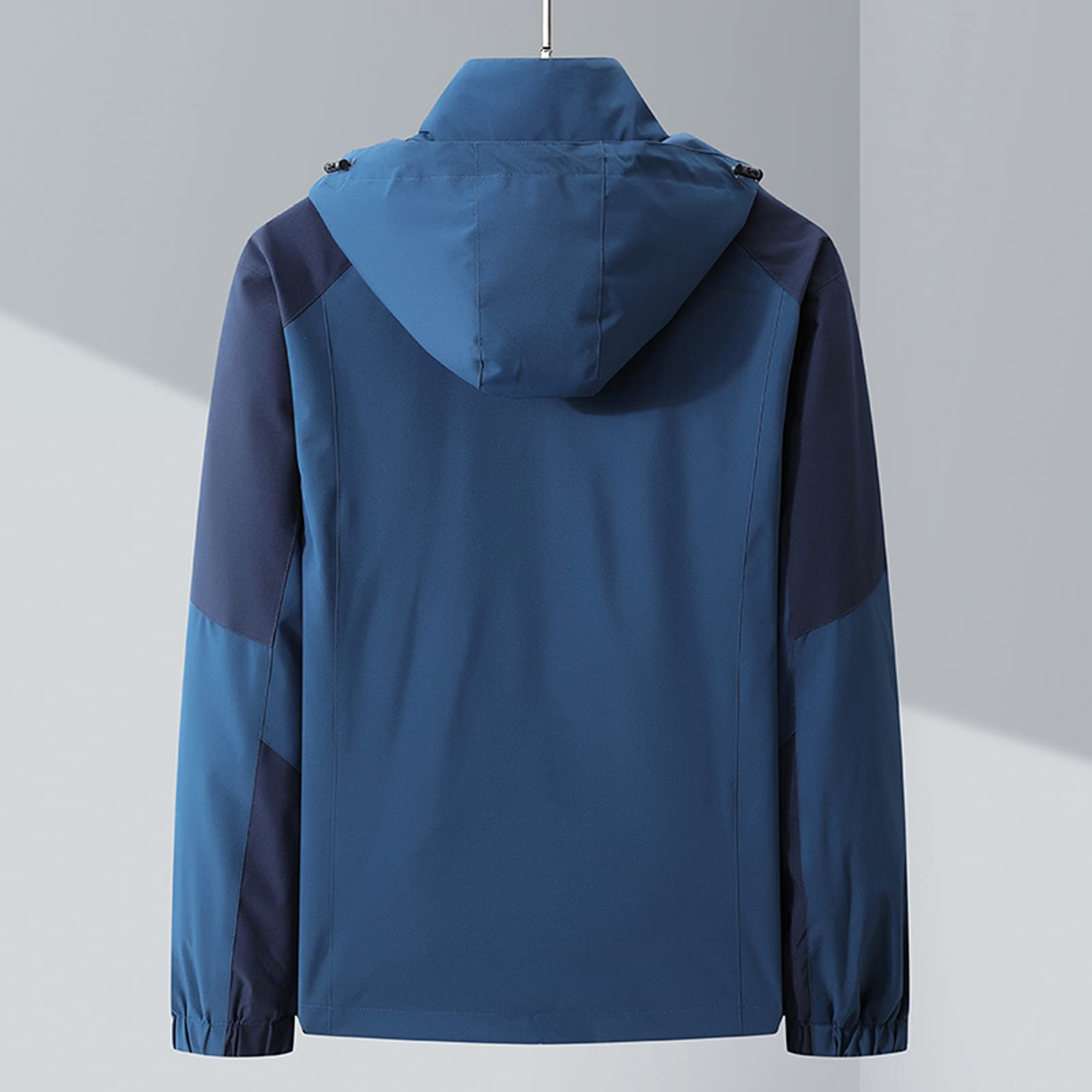 Chaqueta de lluvia para hombre, impermeable, cortavientos, compacta, plegable, ligera, chaqueta de ocio, cortavientos resistente, ideal para ciclismo y senderismo, azul, L