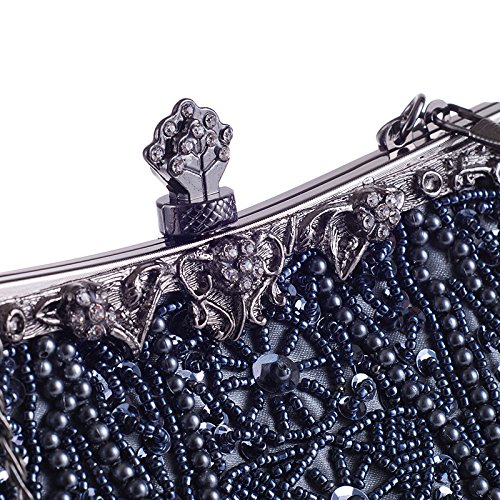 Missfiona MFCLUTCH75_A03 Womens Vintage Jewels Beaded Evening Clutch Bag Top-Handle Prom Party Purse Formal Handbag thumb #4