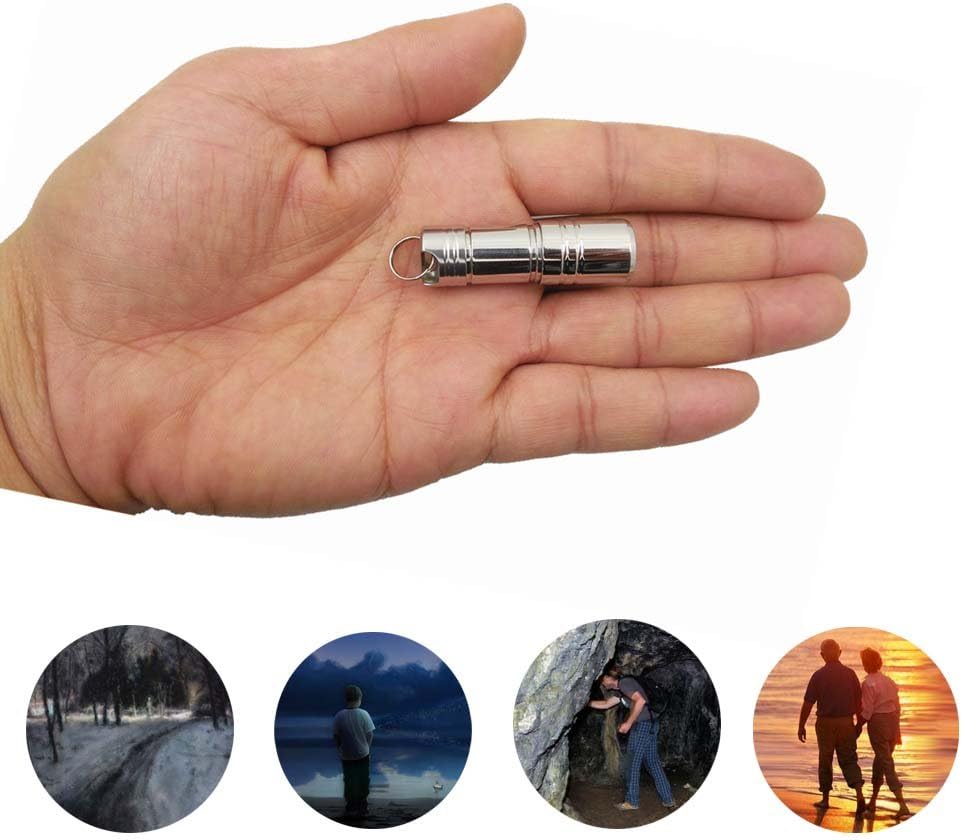 Stainless Steel Mini Flashlight Keychain, High Bright Anti-Collision 1.65 inches LED Light for EDC Torch (with Micro USB Rechargeable)