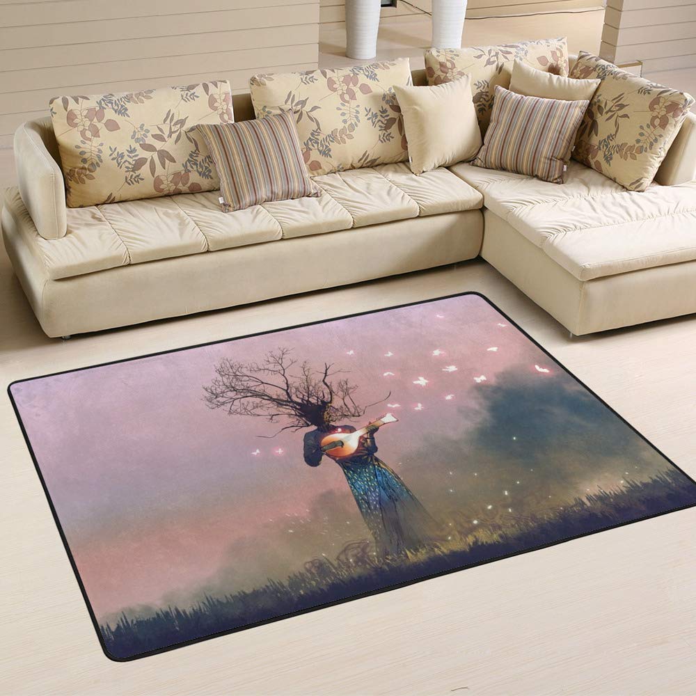 Tapis de grande taille anti-boulochage en microfibre pour chambre