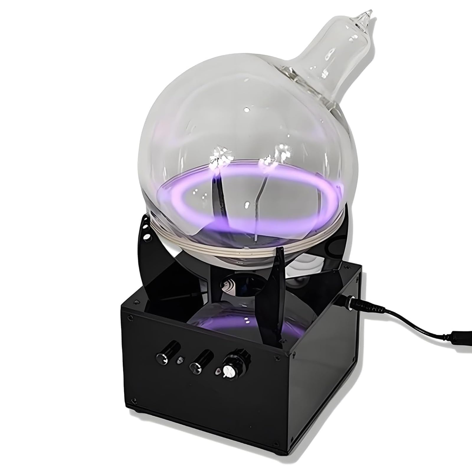 jcwwolk Toroid Circuit Plasma Ring Drive Ball, Plasma Ring Exciters, Diameter 16cm/6.3", Xenon/Neon Gas Options, Adjustable Power Control for Science Demonstrations & Party Decoration