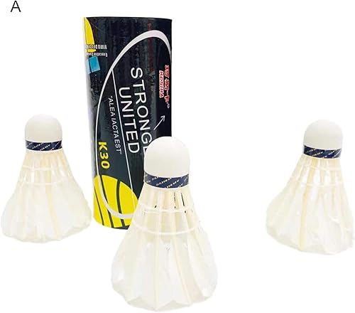 Miniatura 3 de Bádminton elástico duradero para fines de entrenamiento, altamente profesional, juego de plumas de pato de 3 piezas, alta elasticidad, diseño