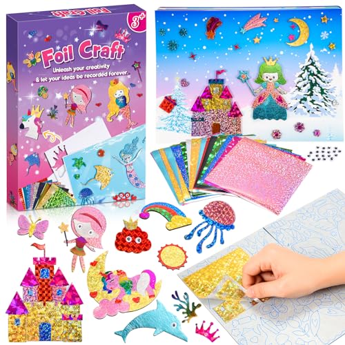 Toyzey Kreatives Geschenke für Mädchen, Bastelset Kinder ab 3-10 Jahre Folienspaß Aufkleber Spielzeug ab 3-10 Jahre Mädchen Geschenk Für Kinder Junge Spiele ab 3-10 Jahre Geburtstagsgeschenk