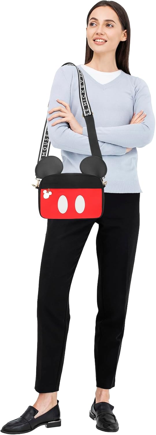 Disney Mickey Mouse Ears & Shorts Black 7" Crossbody Bag