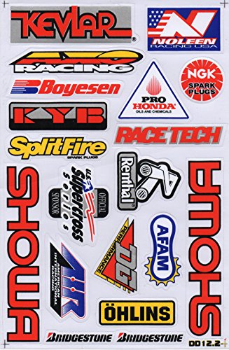 Sponsor STICKER Tuning Racing Motocross Autocollant feuille 27 x 18 cm